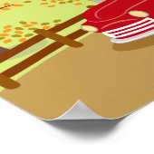 ラブラドールとレッドトラック秋ビューポスター ポスター (角)