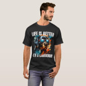 ラブラドールと一緒なら人生もっと素敵! Tシャツ (正面フル)