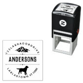 ラブラドールと山の輪郭差出人住所 セルフインキングスタンプ (インサイチュ)