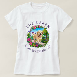 ラブラドールと犬の散歩ビジネスTシャツ Tシャツ