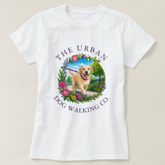 ラブラドールと犬の散歩ビジネスTシャツ Tシャツ
