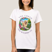 ラブラドールと犬の散歩ビジネスTシャツ Tシャツ (正面)