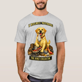 ラブラドールのくつ泥棒 | おもしろいくつあつめの犬のイラスト Tシャツ