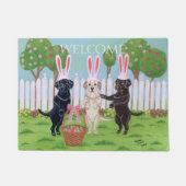 ラブラドールのイースターのウサギ!! ドアマット (正面)