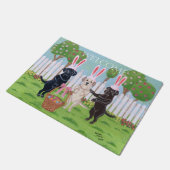 ラブラドールのイースターのウサギ!! ドアマット (アングル)