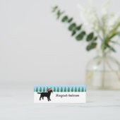 ラブラドールのクリスマスのサンタの黒いしおり スキニー名刺 (スタンド正面)