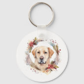 ラブラドールのクリスマスリース  お祭り気分の愛犬 キーホルダー (裏面)