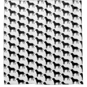 ラブラドールのシルエットのシャワー・カーテン シャワーカーテン (正面)