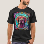 ラブラドールのステンドグラスアート Tシャツ (正面)