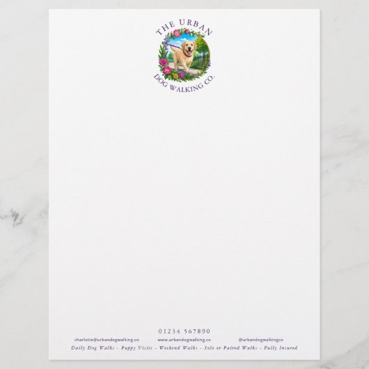 ラブラドールのトレーナー・犬の散歩道 Letterhead レターヘッド (正面)
