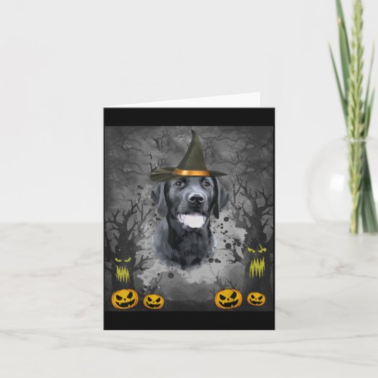 ラブラドールのハロウィン カード (正面)
