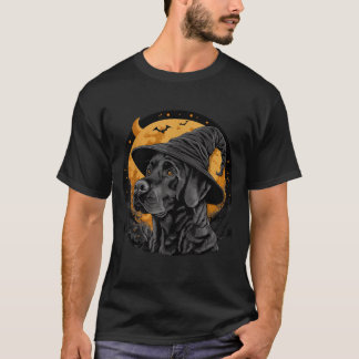 ラブラドールのハロウィン・ブラックラブ・母・魔法使い Tシャツ