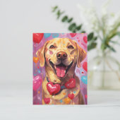 ラブラドールのバレンタインデー ポストカード (スタンド正面)