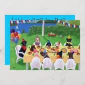 ラブラドールのバースデーパーティ招待状 招待状 (正面/裏面)