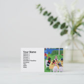 ラブラドールのパーティーの絵画 名刺 (スタンド正面)