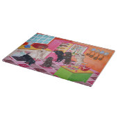 ラブラドールの台所パーティーの絵画 カッティングボード (角)