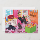 ラブラドールの台所パーティーの絵画 招待状 (正面)