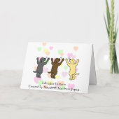 ラブラドールの子犬のグループの抱擁 カード (裏面)