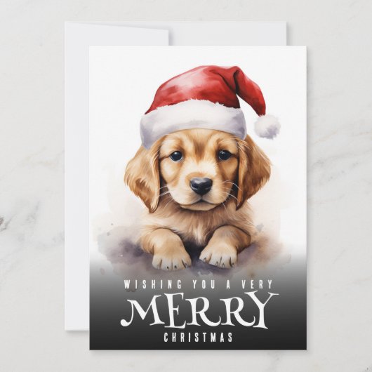 ラブラドールの子犬のサンタの帽子 クリスマス (正面)