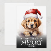 ラブラドールの子犬のサンタの帽子 クリスマス (正面/裏面)