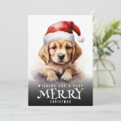 ラブラドールの子犬のサンタの帽子 クリスマス (スタンド正面)