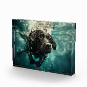 ラブラドールの子犬の水中デザイン フォトブロック (右)