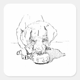 ラブラドールの愛好家のための子犬デザイン スクエアシール