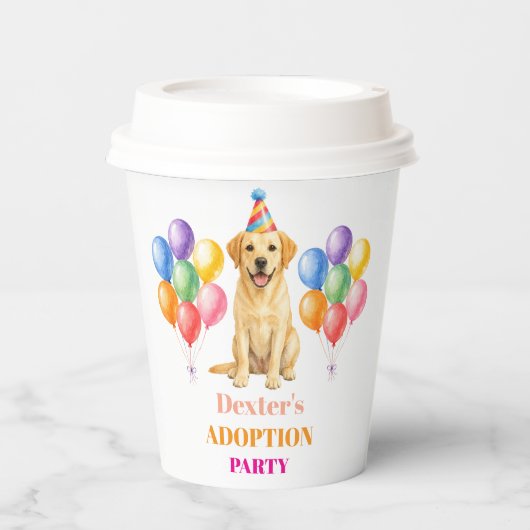 ラブラドールの愛犬との里親記念日 紙コップ (正面)