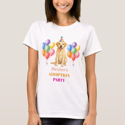 ラブラドールの愛犬と迎える里親記念日 Tシャツ (正面)