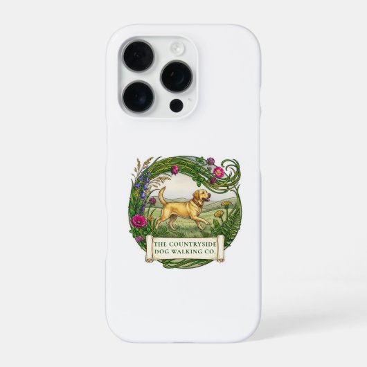 ラブラドールの散歩 iPhoneケース iPhone 16 Proケース (裏面)