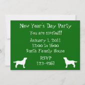 ラブラドールの新年のパーティの招待状 招待状 (裏面)