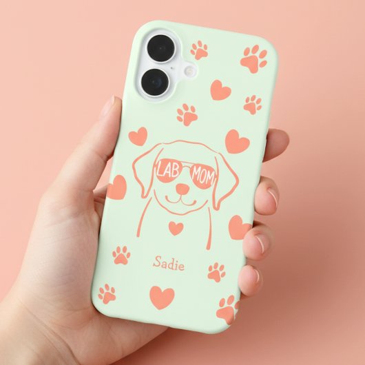 ラブラドールの母の名入りスマホケース iPhone 16ケース