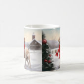 ラブラドールの犬が雪のクリスマス コーヒーマグカップ (中央)