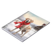 ラブラドールの犬が雪のクリスマス ノートブック (左側)