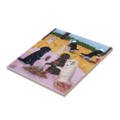 ラブラドールの秋のおもしろいの絵を描くこと タイル (側面)