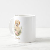 ラブラドールの花の肖像 コーヒーマグカップ (正面左)