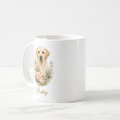 ラブラドールの花の肖像 コーヒーマグカップ (正面左)