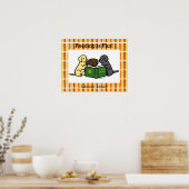 ラブラドールの読子犬の漫画 ポスター (キッチン)