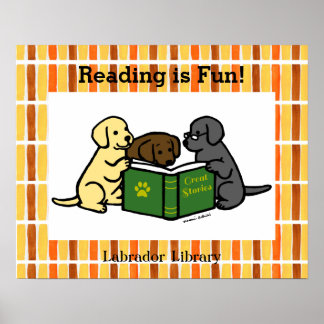 ラブラドールの読子犬の漫画 ポスター