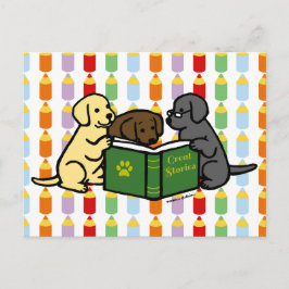 ラブラドールの読子犬の漫画 ポストカード
