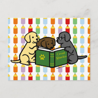 ラブラドールの読子犬の漫画 ポストカード
