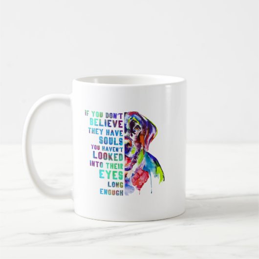 ラブラドールもしのアートワーク信じはそうではない コーヒーマグカップ (左)