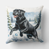 ラブラドールよくはしゃぐリトリエバークリスマススノードッグ クッション (裏面)