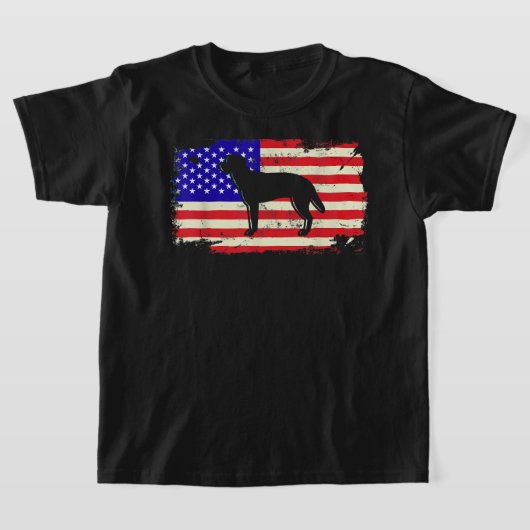 ラブラドールアメリカ国旗の犬の恋人レトリエバーギフトwo tシャツ (レイダウン)