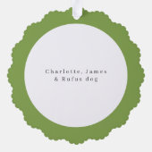 ラブラドールインサンタハットフロントドアクリスマス オーナメントカード (裏面)