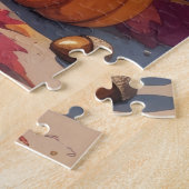 ラブラドールイン紅葉感謝祭アート ジグソーパズル (側面)