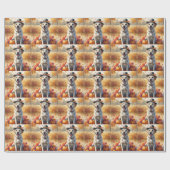 ラブラドールイン紅葉感謝祭アート ラッピングペーパー (フラット)