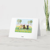 ラブラドールイースターバニーズガーデンホリデーカード シーズンカード (裏面)