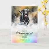 ラブラドールウォーターカラーペットドッグロス悔やみや弔慰 カード (黄色い花)