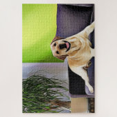 ラブラドールオンソファ ジグソーパズル (縦)